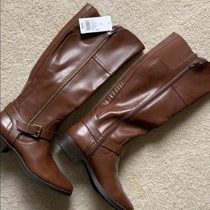 vegan leather brown boots
